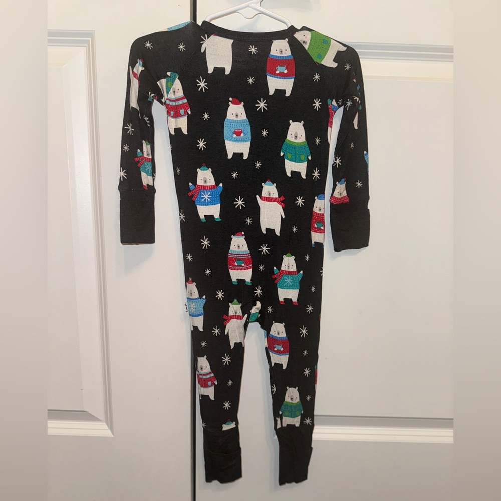 Little Sleepies Polar Bear Pals Convertible Feet and Hands Zippy Pajama 6-12 - Picture 2 of 9
